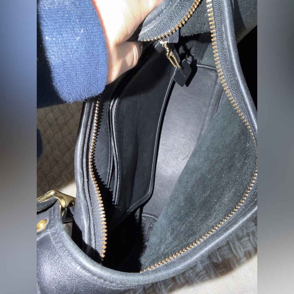 Vintage Old Coach Legacy Hobo Black Glove tan Leather - Picture 11 of 13